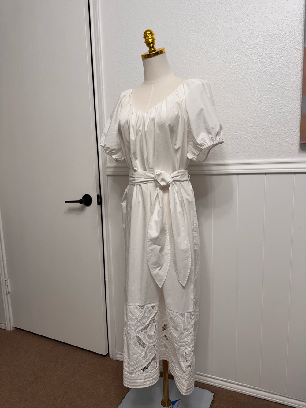 Banana Republic White Eyelet Midi Dress